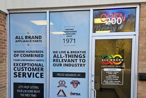 Front entrance of All Brand Appliance Part's new location in Cherry Hill, NJ